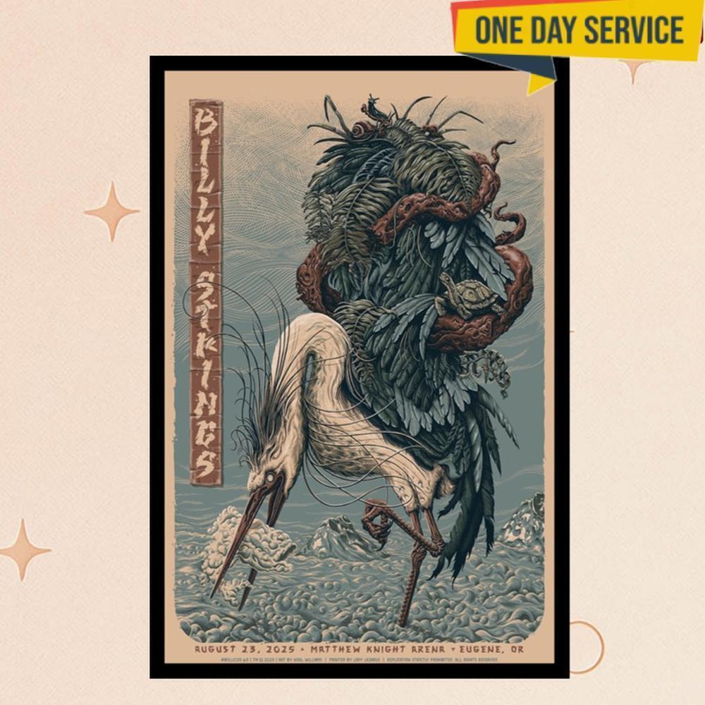Billy Strings Eugene Or Aug 23 2025 Tour Poster